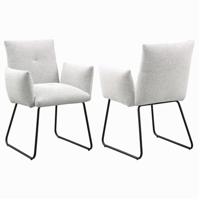 Chaise de salle à manger rembourrée avec accoudoirs (ensemble de 2)