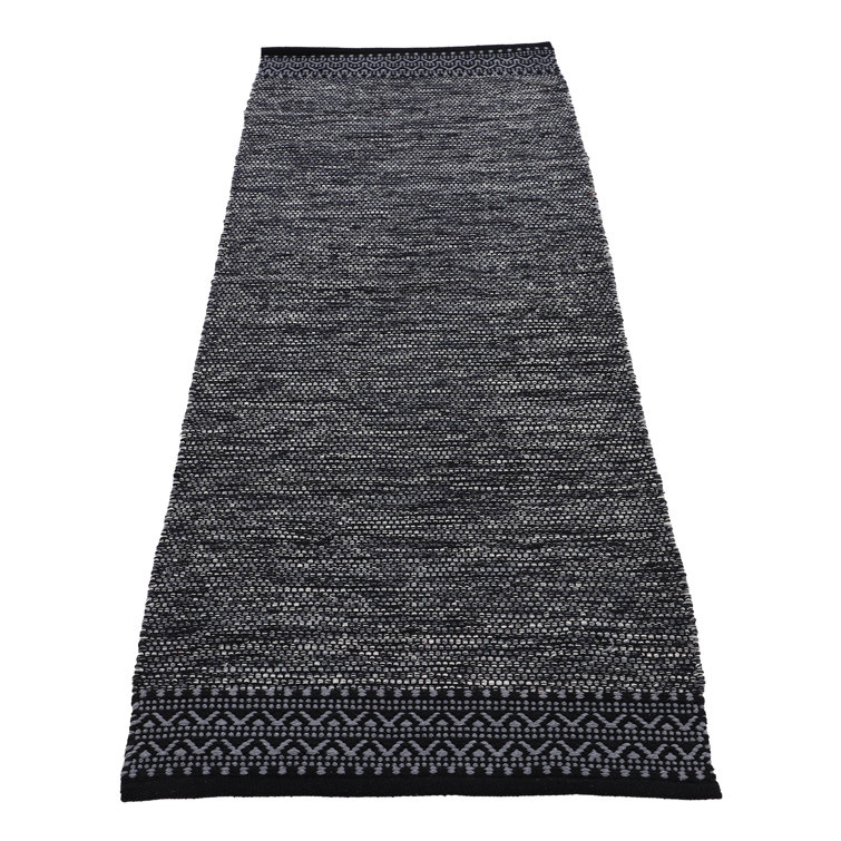 Handwoven Handmade Kilim Cotton Black/Navy Rug