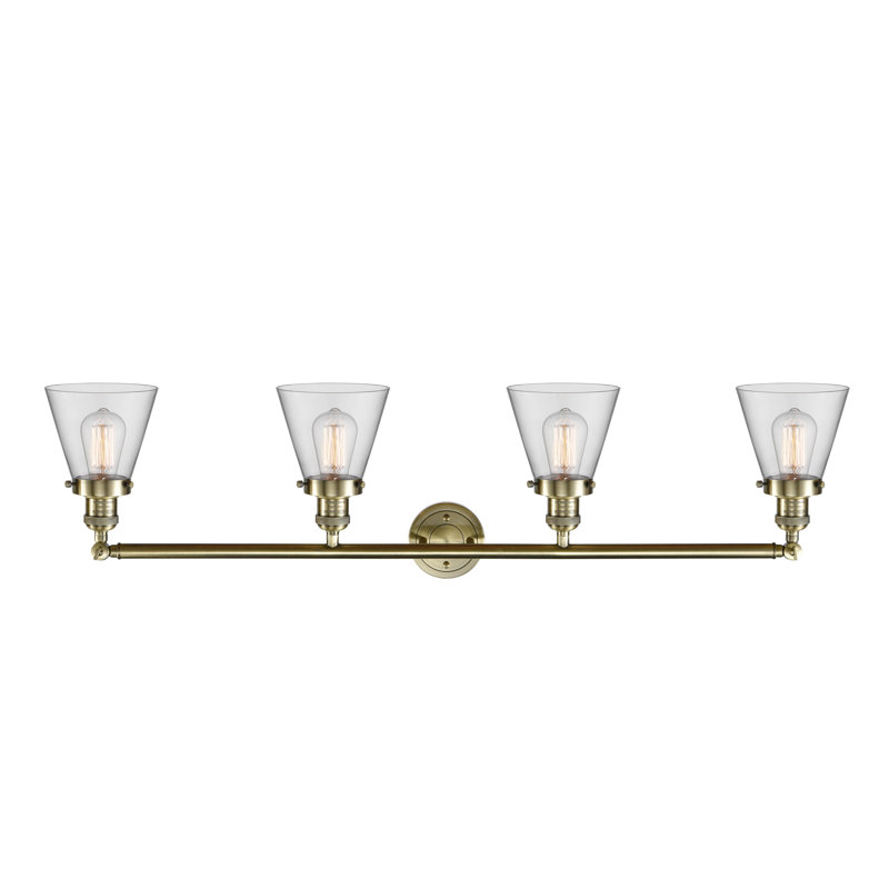 Shauna 4 - Light Vanity Light, Antique Brass, LED, Clear