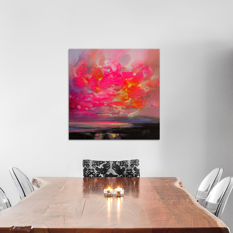 Reproduction d’art sur toile tendue, "magenta plasma", H 37 po x l 37 po x P 1,5 po
