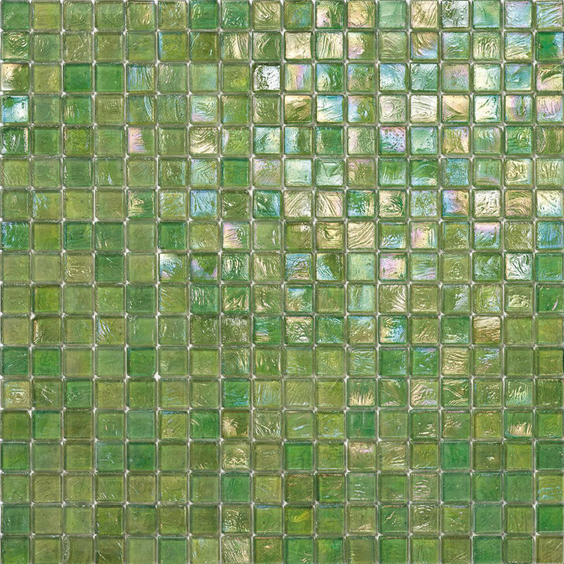 Kiwi 5/8" x 5/8" Glimmer Glass Mosaic