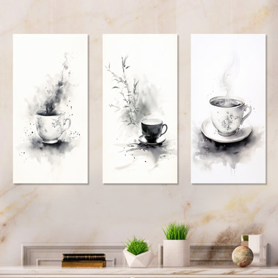 Chinese Tea Elegance I - Coffee & Tea Canvas Art Print Set Of 3