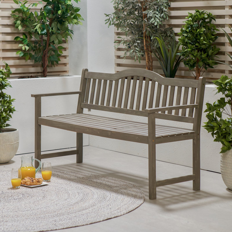 Aarna Wooden Bench, Grey