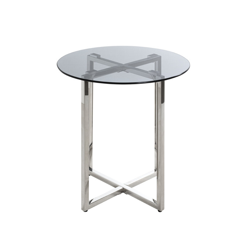 Indie-May Glass Top Frame End Table