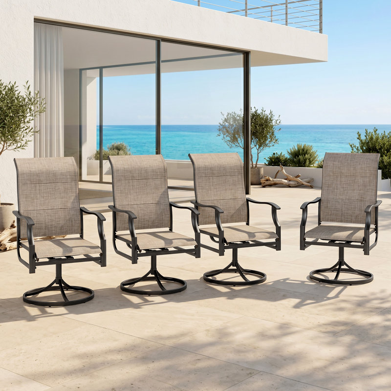 4 chaises de patio pivotantes 4 pièces