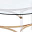 Table basse ronde Hale de 41 po, plateau en verre, pieds en acrylique, transparent, doré