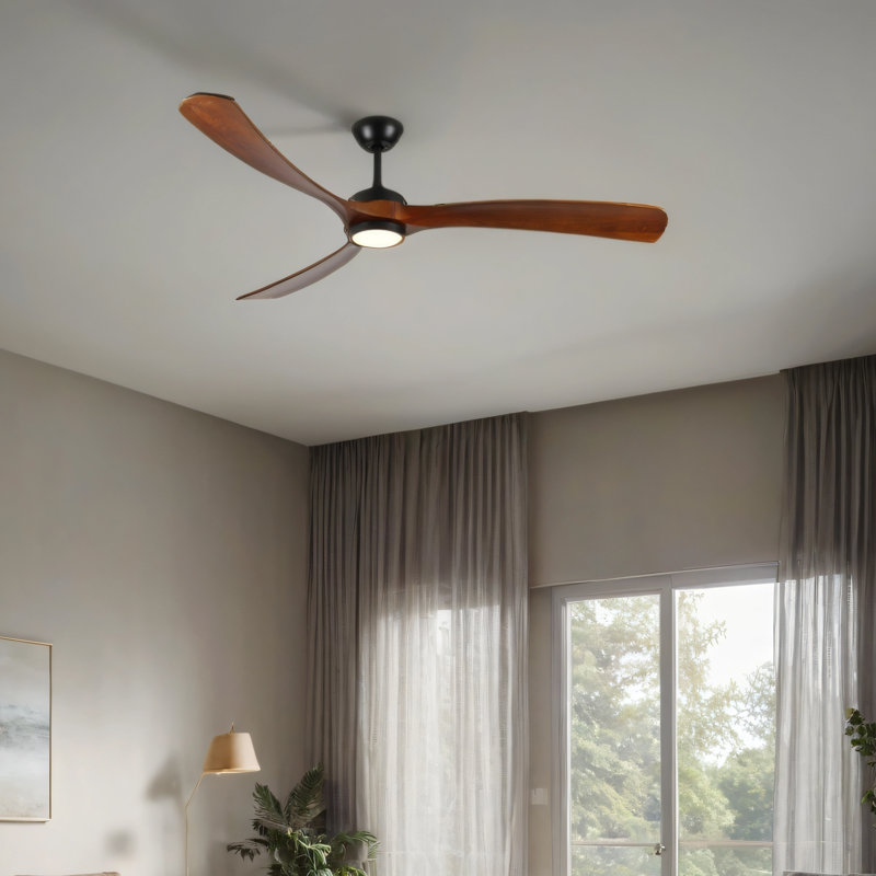 72 Inch wood Ceiling Fan with  light, Low Profile Ceiling Fan  with Remote Control,Noiseless Reversible DC Motor with Timer