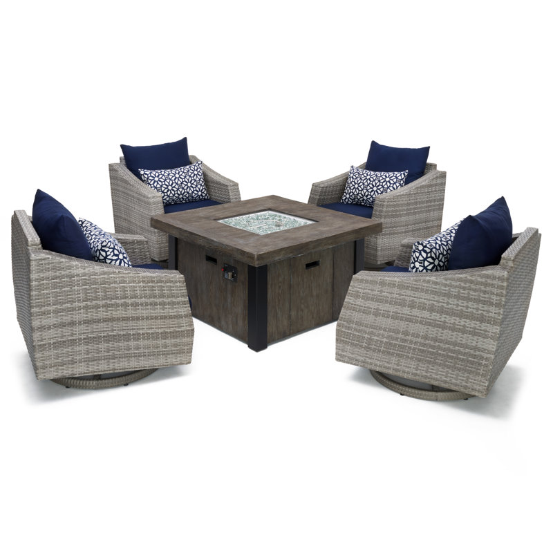 Ensemble de conversation avec coussins 5 pièces Fionnula, Toile bleu marine Sunbrella®