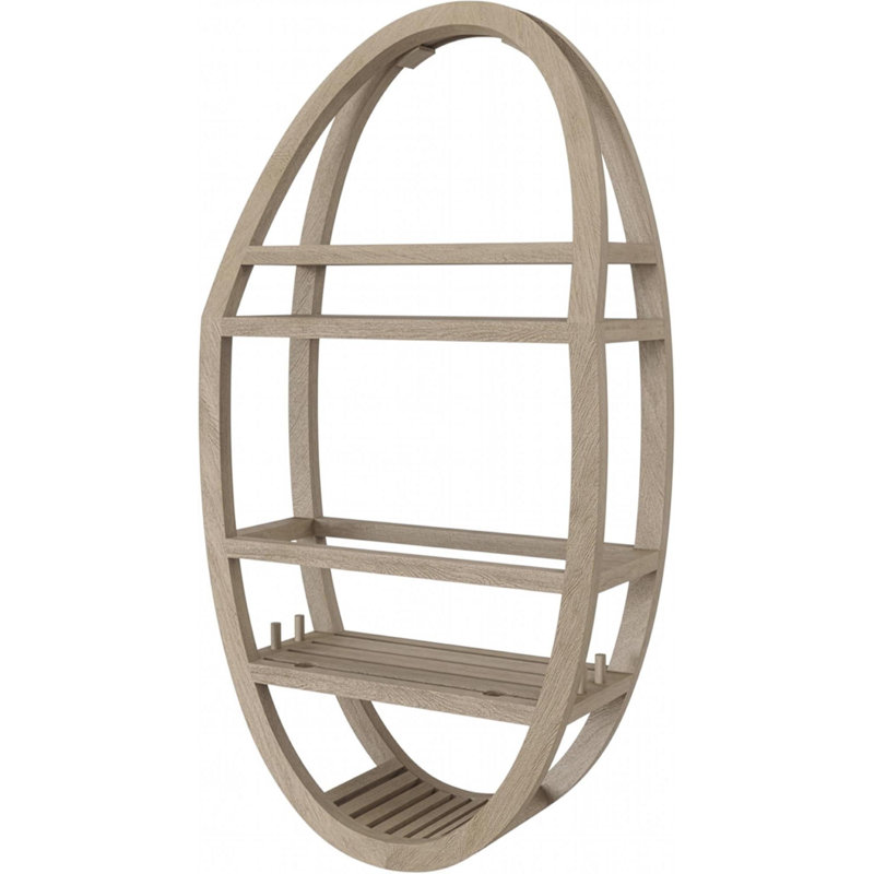 25" X 13" Gray Solid Wood Wall Mounted Shower Caddy