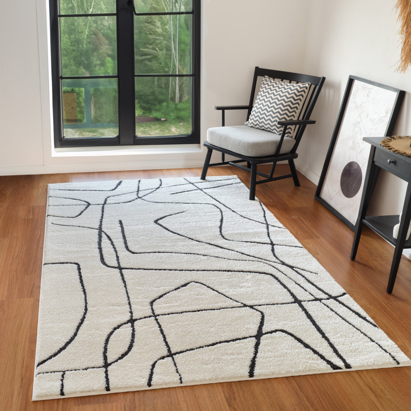 Cherle Moraccan Ivory Power-Loom Area Rug, Rectangle 7'9" x 9'9"