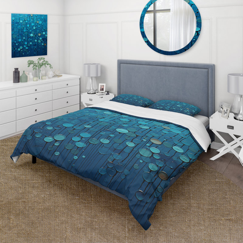 Ensemble de housse de couette Abstract Rainy Blue Collage - Abstract Shapes
