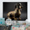 Portrait d'un teckel glam noir - reproduction d'art sur toile