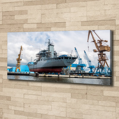Shipyard Ship - No Frame Print on Canvas