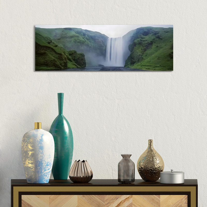 Skogafoss, Skogar, Iceland - Wrapped Canvas Panoramic Print, 30.48 cm H x 91.44 cm W x 1.91 cm D