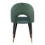 Ensemble de deux chaises d'appoint à dossier ouvert en velours vert et noir-472800610