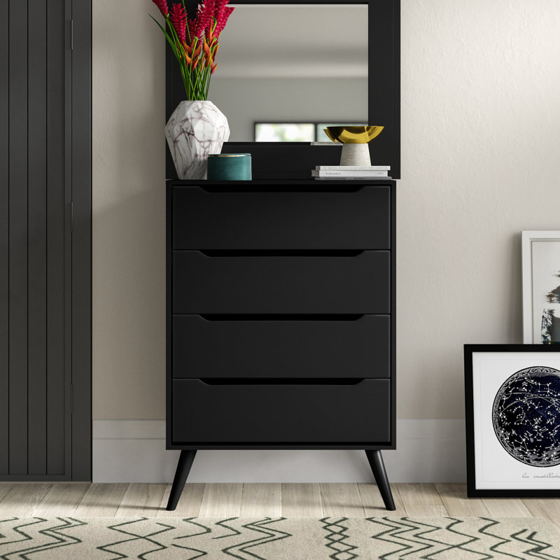 Commode 4 tiroirs Aliyha, Noir