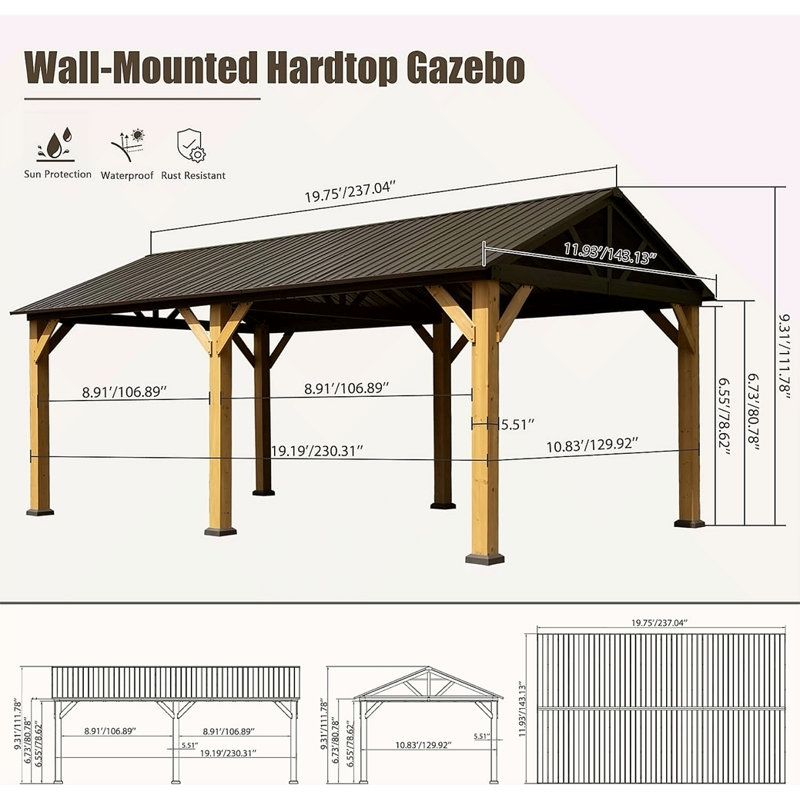 Cedar Wood Gazebo 12'X20'