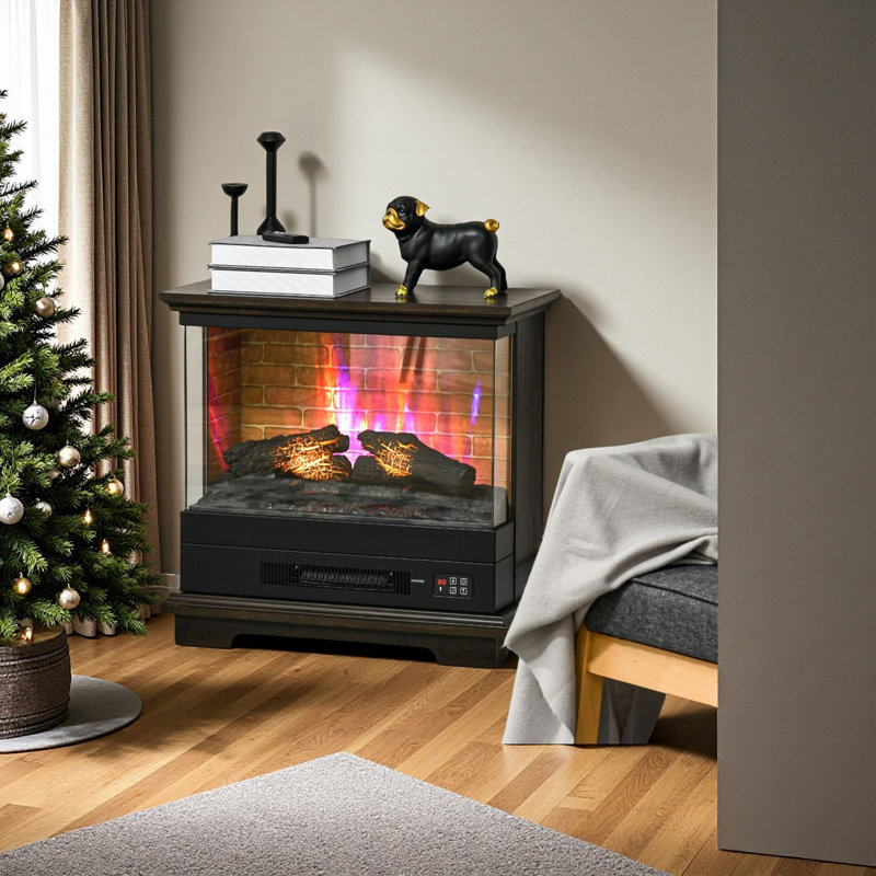 Chaufferette électrique Cozyheat de 26 po avec télécommande et flamme réglable - charme autoportant pour n'importe quelle pièce