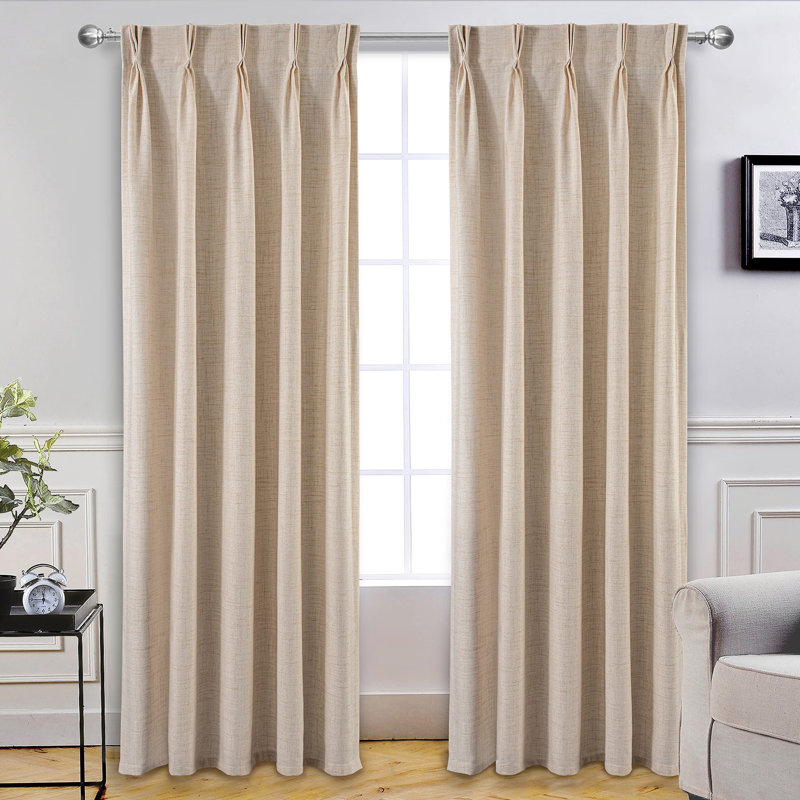 Rideau semi-transparent en polyester Schimmel, Beige, L 30 po x L 96 po