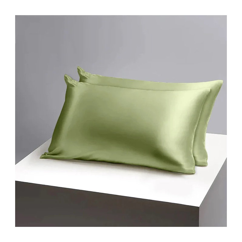 Easy Care Satin Pillow Covers (Set of 2) - Envelope Closure, Wrinkle-Free, Silky Satin Fabric, Mint