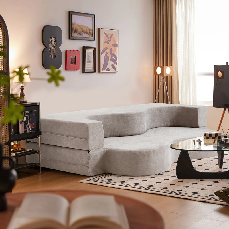 Folding Sofa Bed, Floor Sofa Couch, Convertible Sofa Bed With High Density Foam, Foldable Floor Couch Bed For Living Room, Guest Room, Bedroom