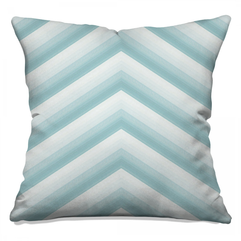 Coussins décoratifs à chevrons bleu et blanc, 16 po x 16 po