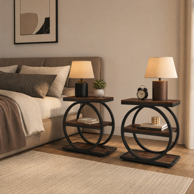 Table de chevet 3 niveaux 23,62 ", ensemble de 2, 2