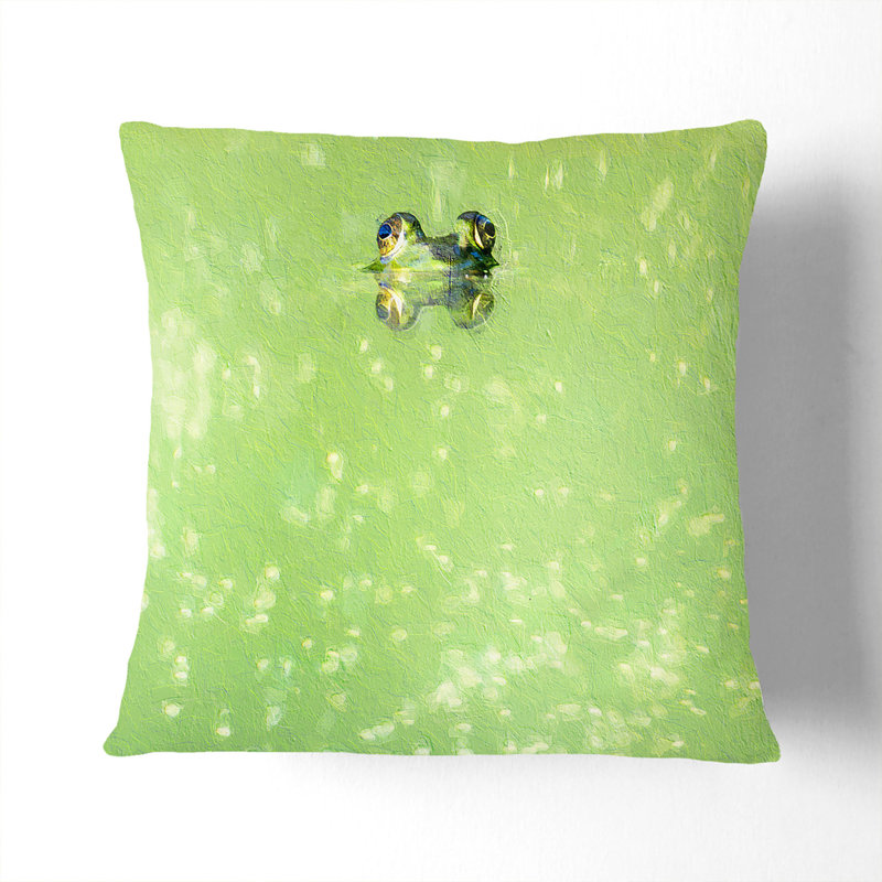 Peeping Frog Cushion with Filling, 55cm H x 55cm W x 20cm D, White