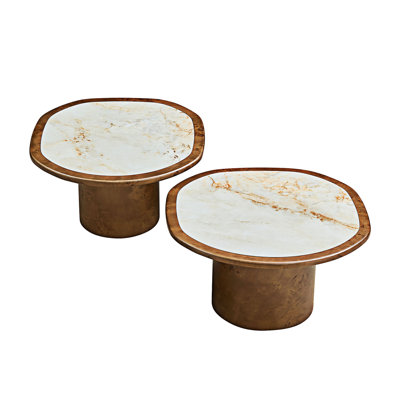 Wood Coffee Table Set of 2