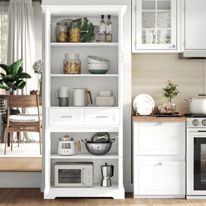 Hettel 70.9" Kitchen Pantry, White