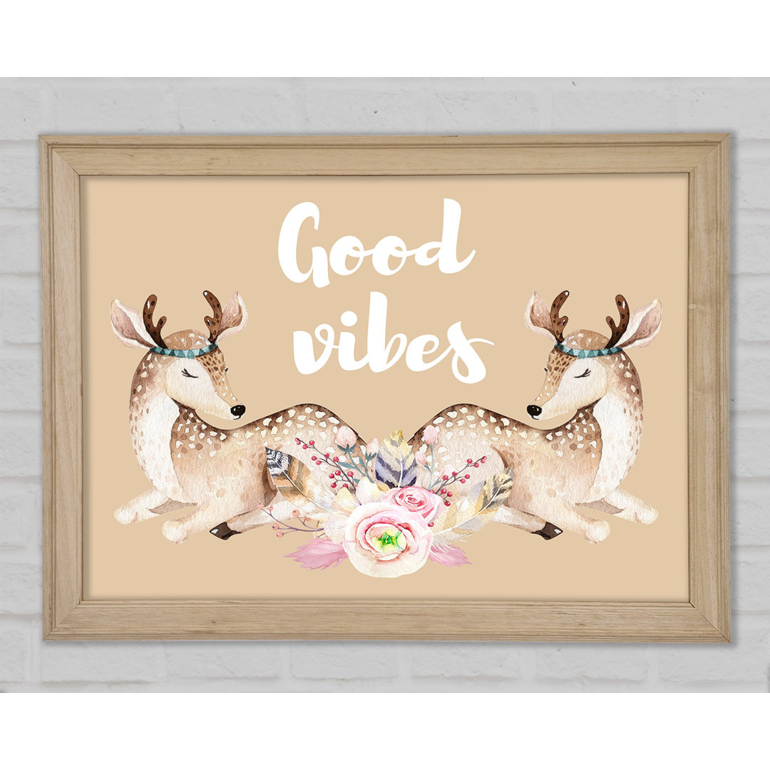 Good Vibes Woodland Animals Gerahmter Druck