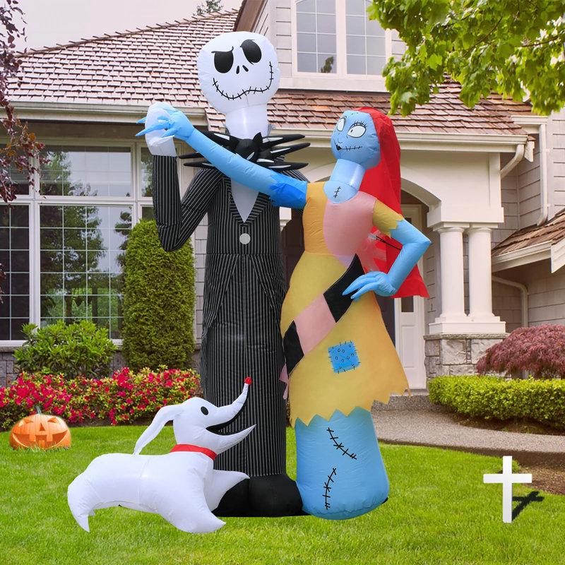 Squelette et chien gonflable d'Halloween