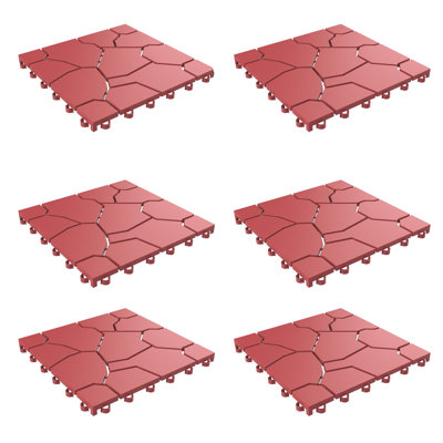 Deck Tiles - Paquet de 6 tuiles de patio emboîtables en polypropylène - Revêtement de sol extérieur résistant aux intempéries pour balcon, porche et garage par Pure Garden
