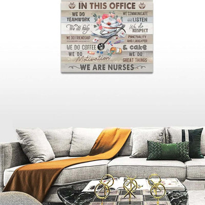 In This Office Canvas Wall Art Nurse Cap Stéthoscope, peinture pour le personnel médical, équipe, impressions, rétro, infirmières, cadeau, soins infirmiers, œuvre d'art, citations inspirantes, affiche, décoration murale encadrée, pour décoration de bureau, 12 x 16 po