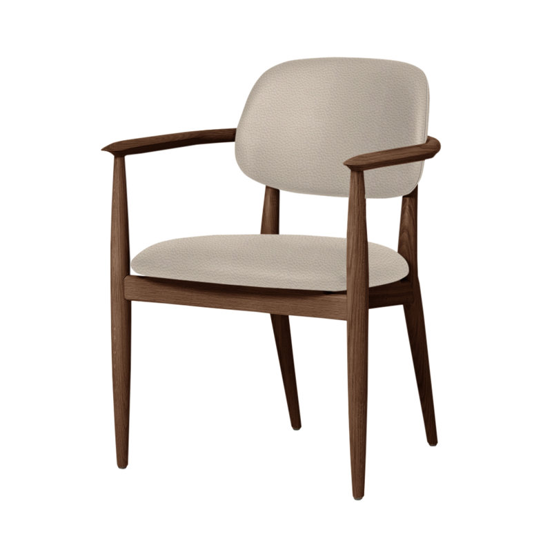 Chaise Slow de Space Copenhagen, Noyer naturel, Crème Bellagio 2 8805