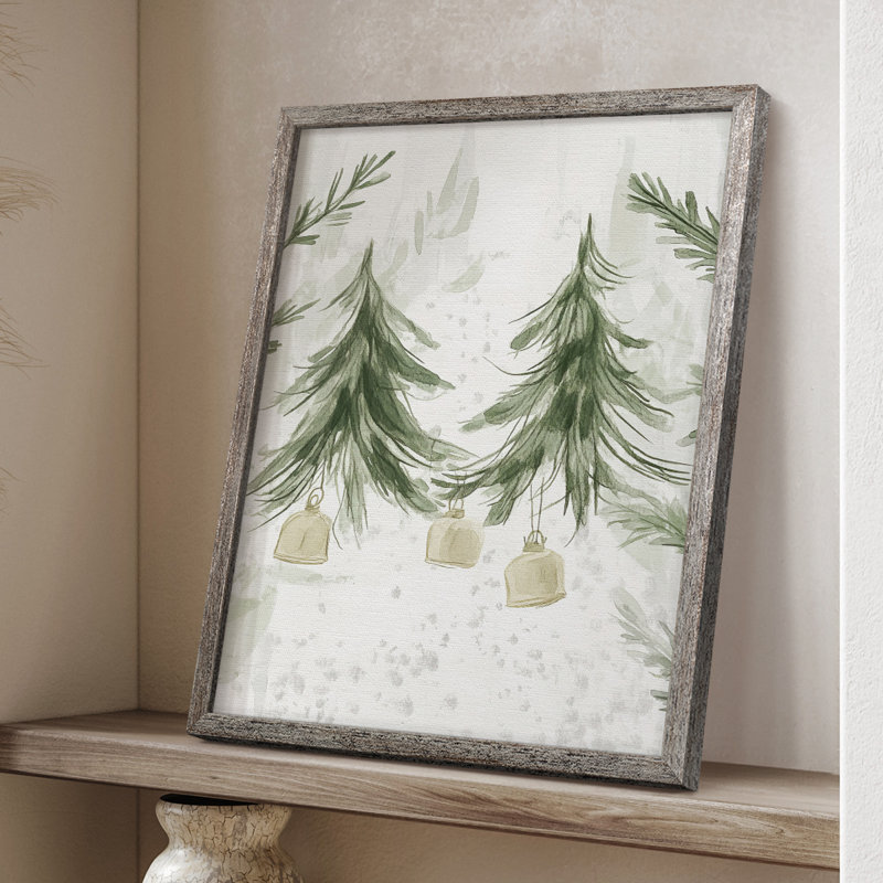 «Christmas Holiday Art», reproduction encadrée - bois massif, H 11 po x l 9 po