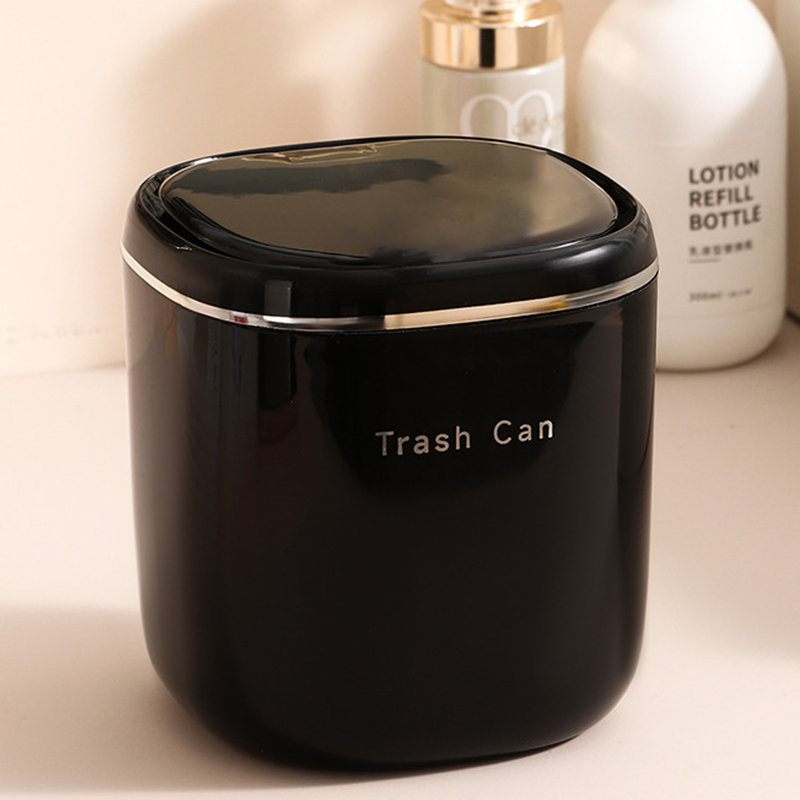 Mini Trash Can With Lid Countertop, Black