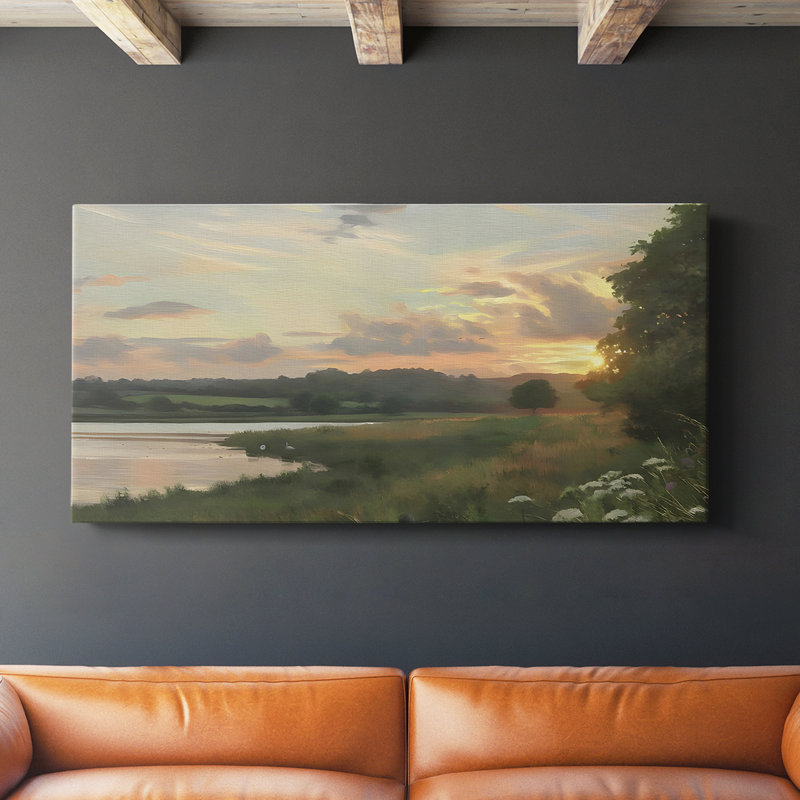Série paysage -MXVII- Toile tendue avec châssis - Prêt à accrocher, H 16 po x l 32 po