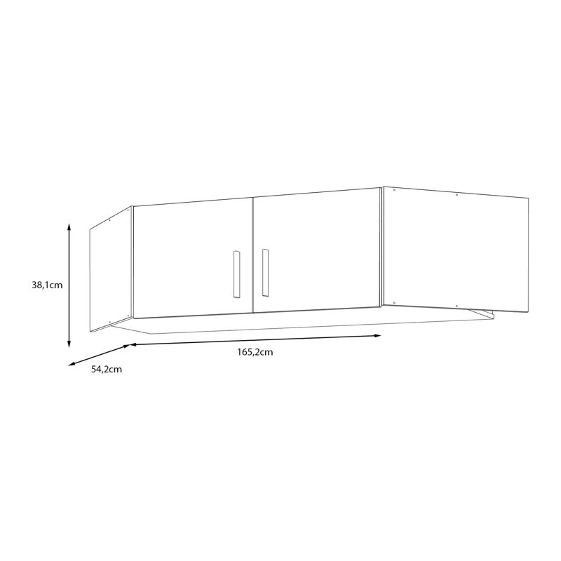 Extention for Corner Wardrobe with 2 Doors, Engineered Wood,165.2cm W x 38.1cm H x 54.2cm D, Mauvella oak
