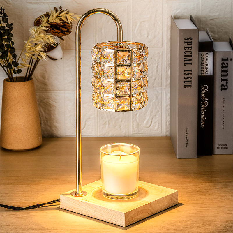Candle Warmer Lamp with Timer, Dimmable, Adjustable Height - Electric Top Down Melting for All Jar Candles - Home Decor Wax Melter Light (Includes 2 Halogen Bulbs)