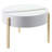Sowers Round Coffee Table with Storage in White and Natural