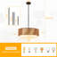 Lustre tambour en rotin 3 lumières tissé à la main pour la cuisine, la salle à manger