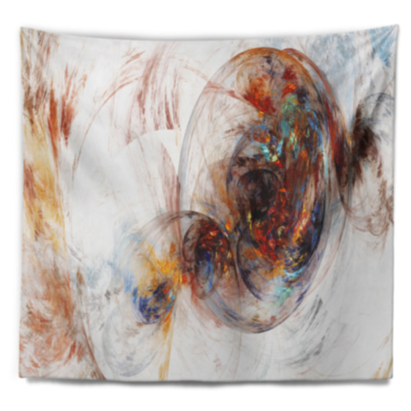 Tapisserie abstraite de couleur fumée brune, H 32 po x l 39 po
