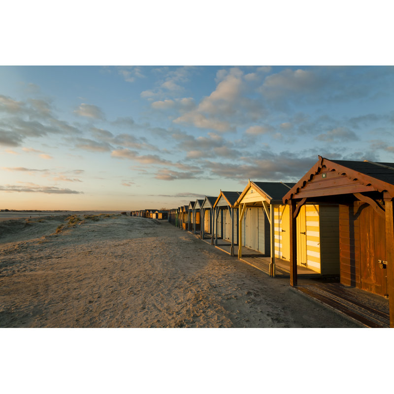 Beach Hut At Sunset by Jorge Duarte Estevao - Wrapped Canvas Print, 30cm H x 46cm W