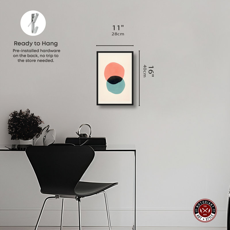 «Neutral Intersection Retro Abstract Wall Art» par Notoriart, Cadre noir, H 16 po x l 11 po