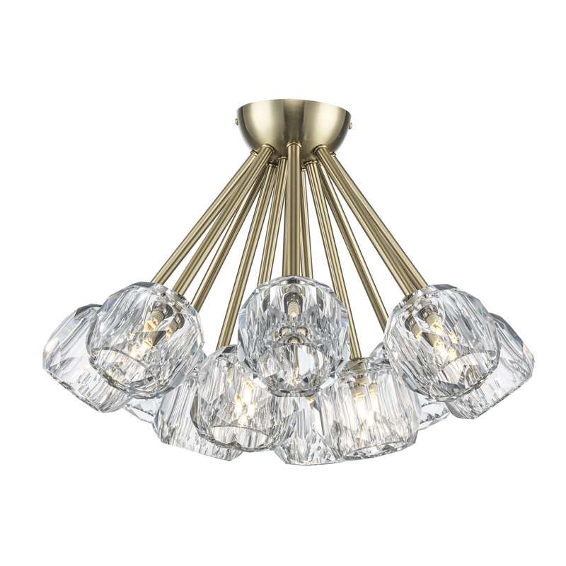 Plafonnier semi-encastré 12 lumières Konotopsky, Or antique