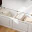 160cm L-Shaped Shoe Bench with Padded Seat & 4 Hidden Storage Bins - White & Grey Hallway Bench