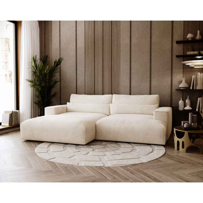 Teador 3 Seater Corner Sofa , Cream
