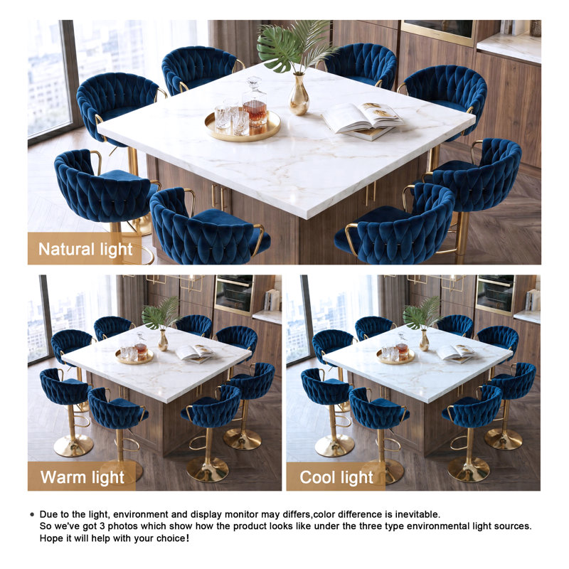 Tabouret de bar pivotant à hauteur réglable, Navy Blue