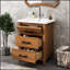 Meuble-lavabo moderne de 24 po avec lavabo en céramique, armoire de rangement à 3 tiroirs pour espaces compacts et design élégant